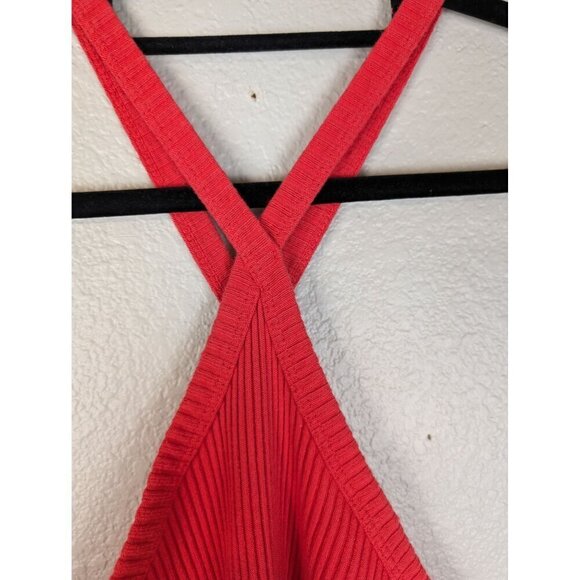Anthropologie Red Ribbed Tank Top - Picture 3 of 8